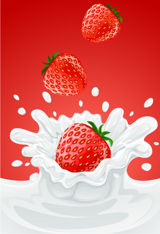 free vector 5 fruit and milk moment vector fall